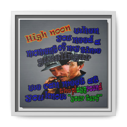 high noon - framed canvas art (grey-light grey)
