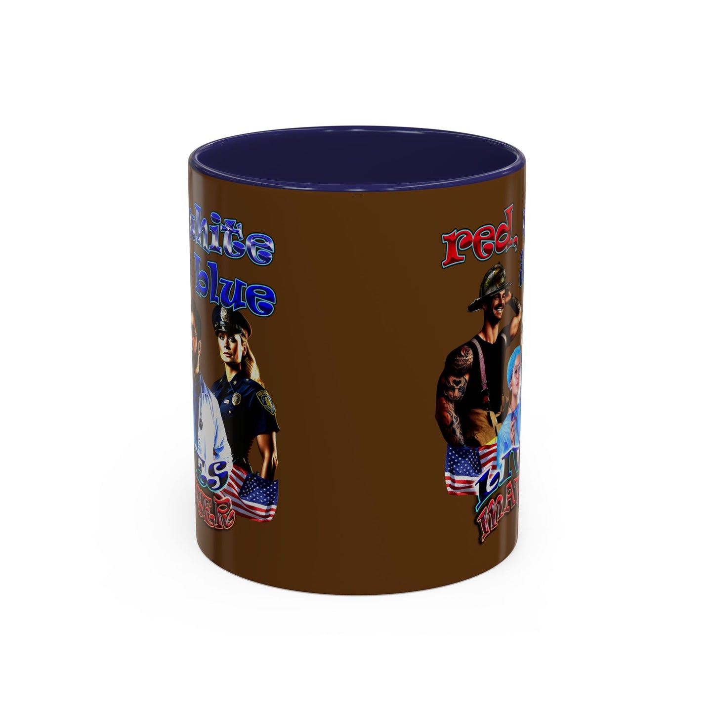 rw&b lives matter - Accent Mug (brown)