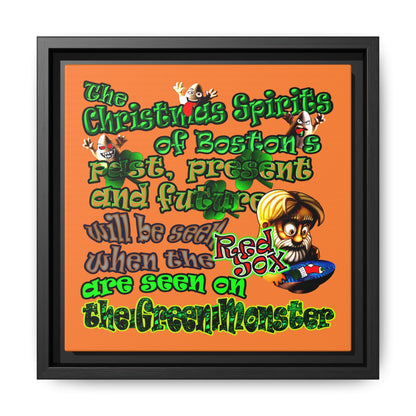 christmas spirits of boston - framed canvas art (crusta)