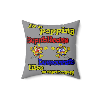 popping like popcorn - Spun Polyester Square Pillow - (grey)