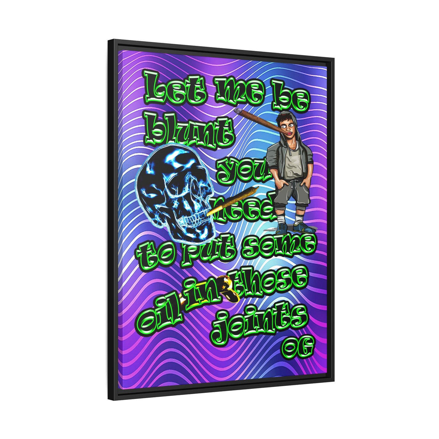 og - framed canvas art (purple wave)