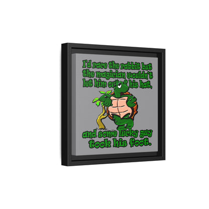turtle race - framed canvas art (grey)