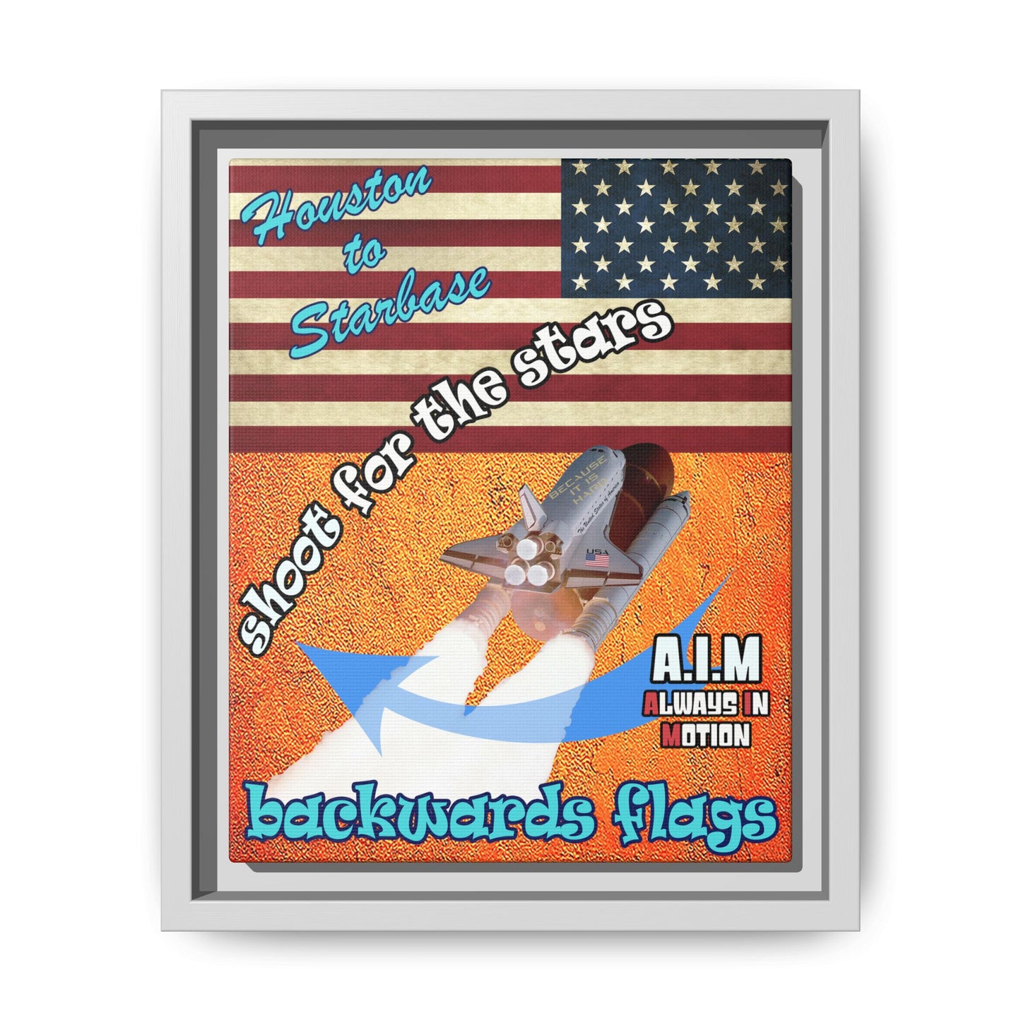 shoot for the stars - framed canvas art (burnt orange)