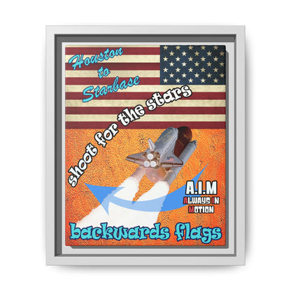 shoot for the stars - framed canvas art (burnt orange)