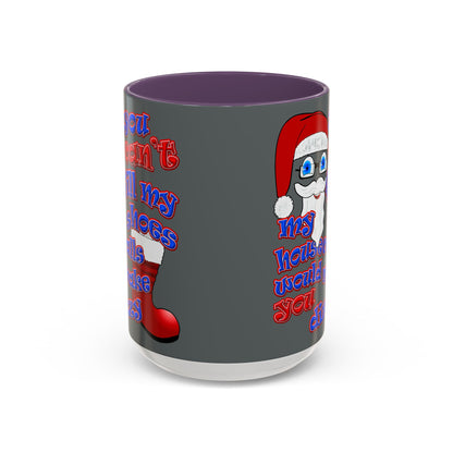 santa's shoes - Accent Mug (dark grey)