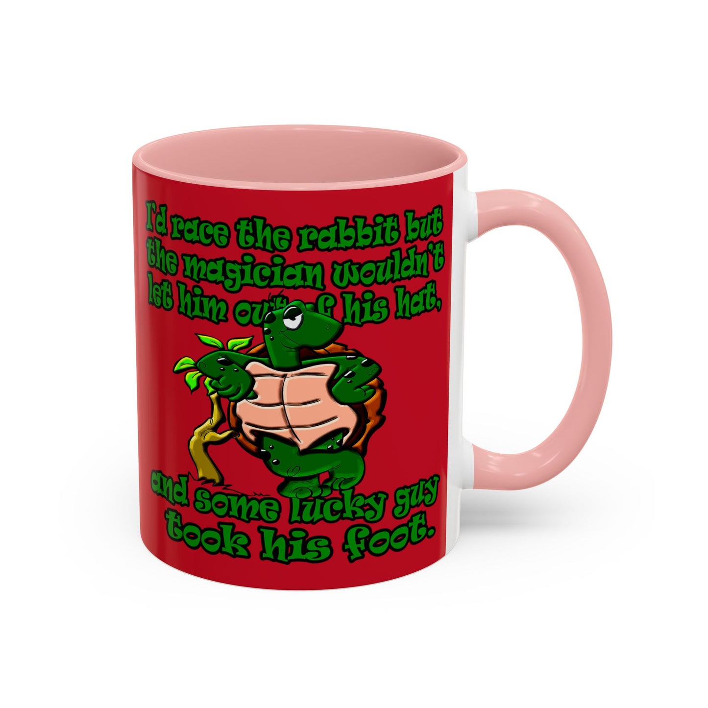 turtle race - Accent Mug (dark red)