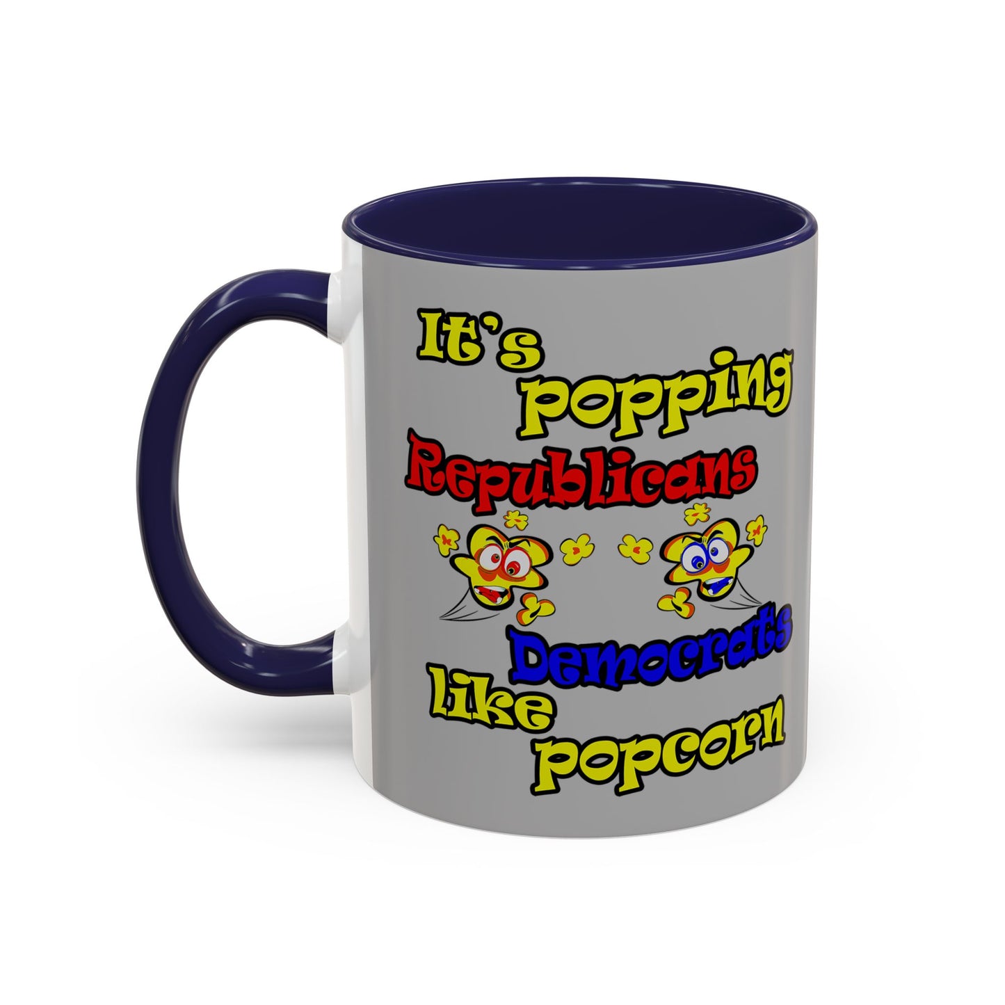 popping like popcorn - Accent Mug (light grey)