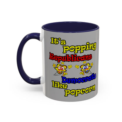popping like popcorn - Accent Mug (light grey)