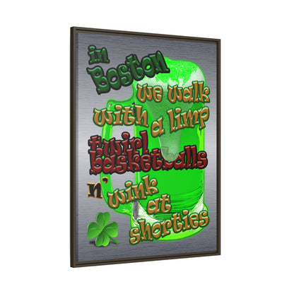 celtics logo - framed canvas art (brushed nickel)