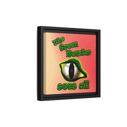 green monster - framed canvas art (yellow-orange wave)