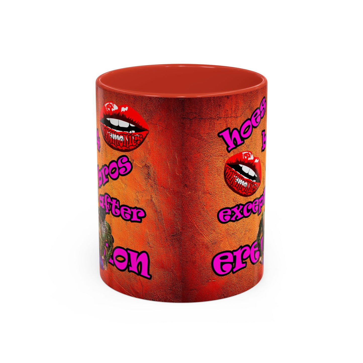 hoes b4 bros - Accent Mug (burnt orange)