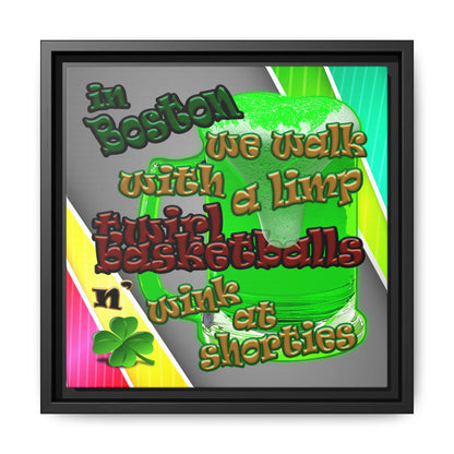 celtics logo - framed canvas art (rainbow split)