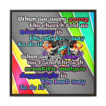 doggystyle - framed canvas art (rainbow split)