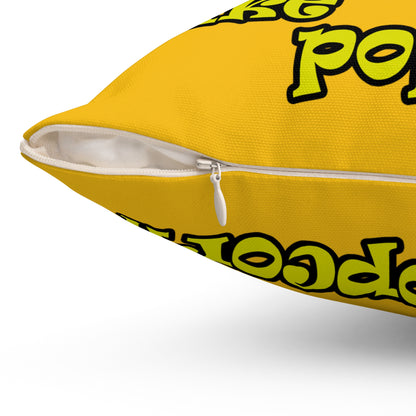 popping like popcorn - Spun Polyester Square Pillow - (yellow)