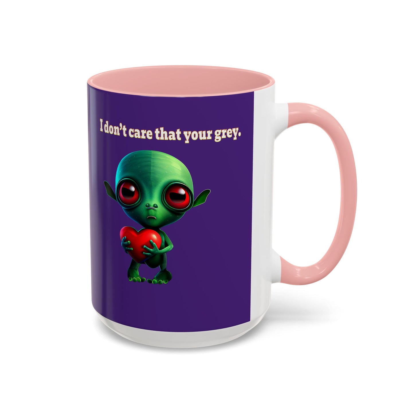 I don't care that your grey - Accent Mug (purple)