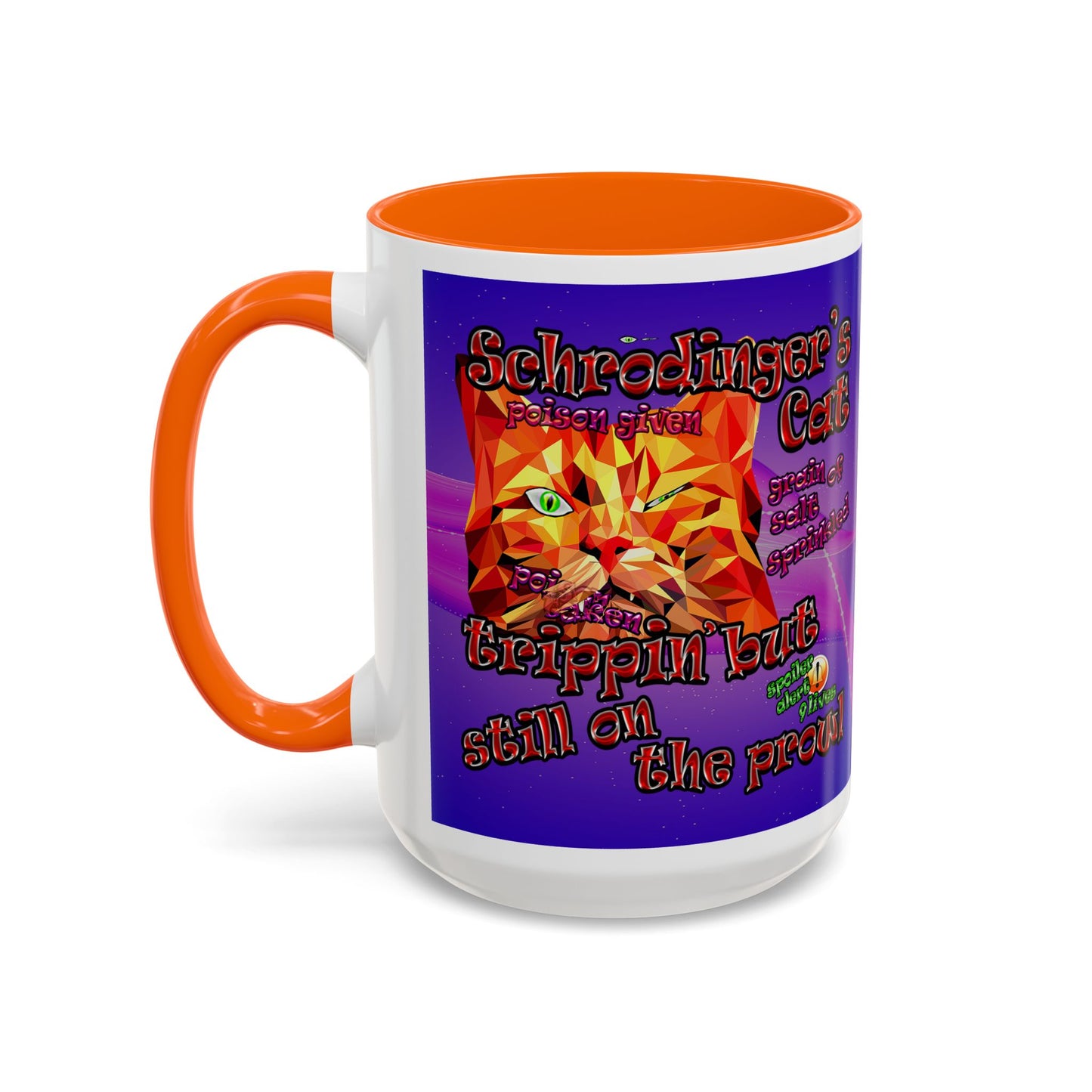schrodinger's cat - Accent Mug (purple-pink wave)