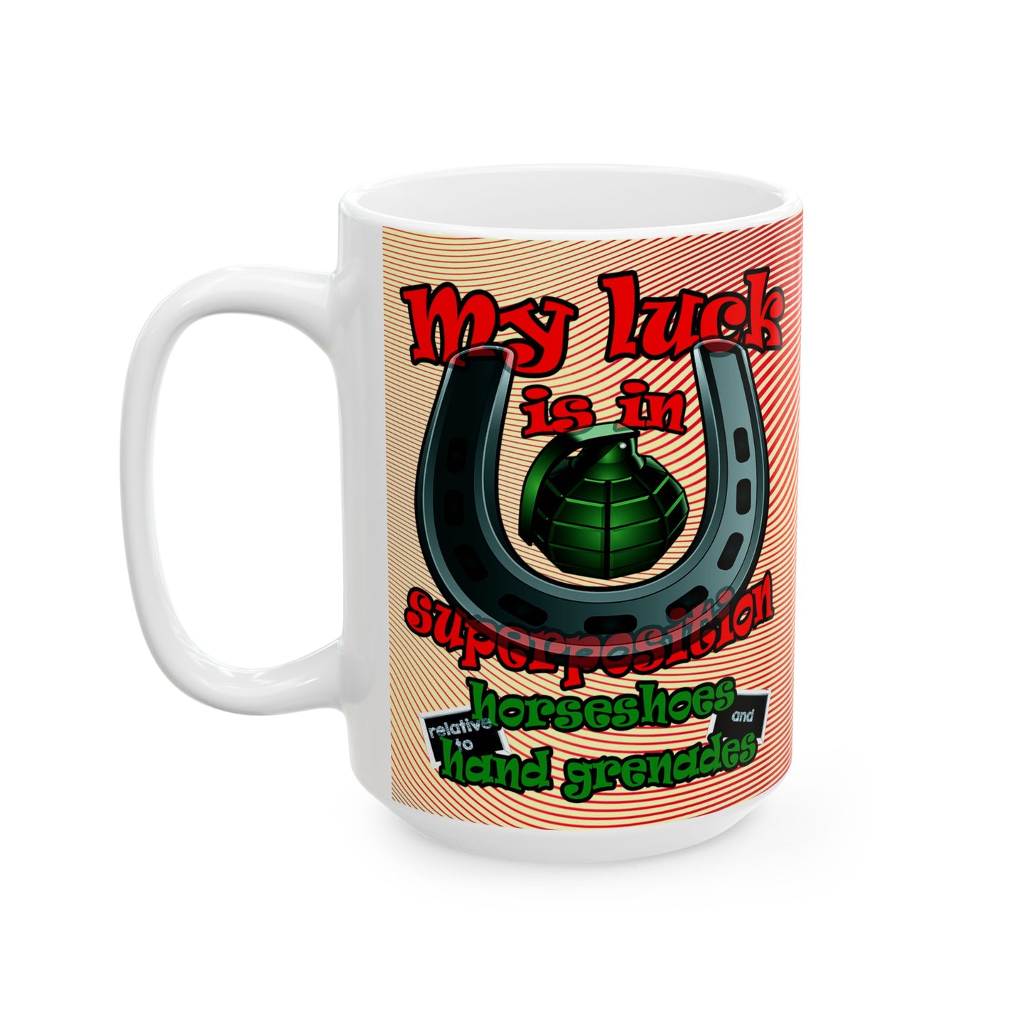 my luck - White Mug (yellow-orange wave)