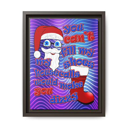 santa's shoes - framed canvas art (purple wave)
