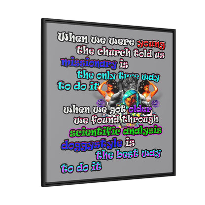 doggystyle - framed canvas art (grey)