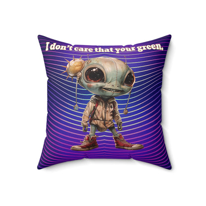 I don't care that your grey - Faux Suede Square Pillow - (purple wave)
