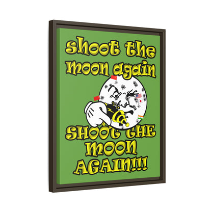 shoot the moon again - framed canvas art (green)