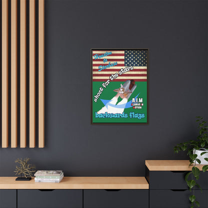 shoot for the stars - framed canvas art (dark green)