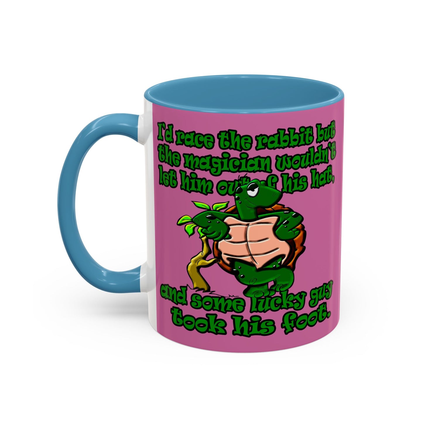 turtle race - Accent Mug (light pink)