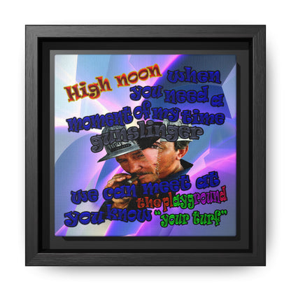 high noon - framed canvas art (grey-pink wave)
