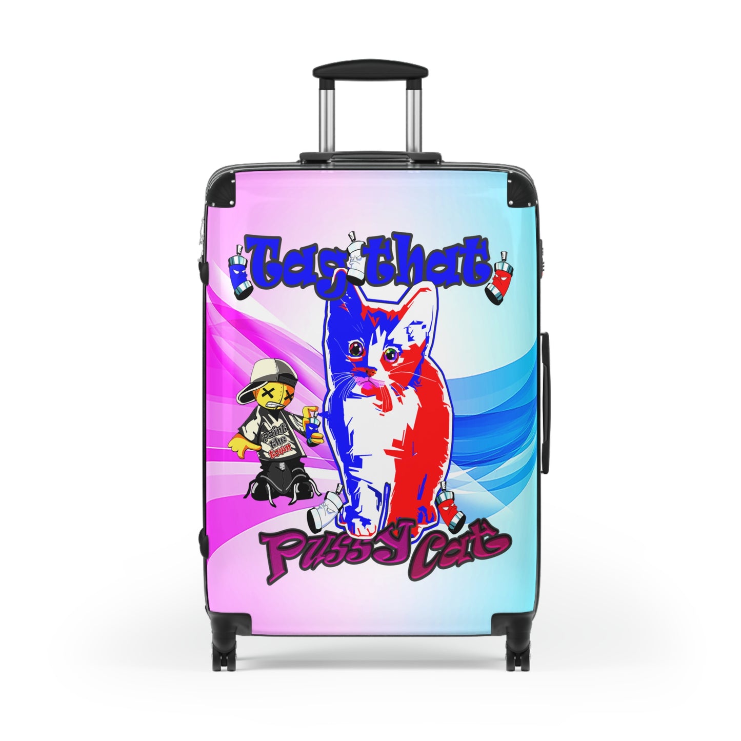 tag that - Suitcase (light blue-pink wave)