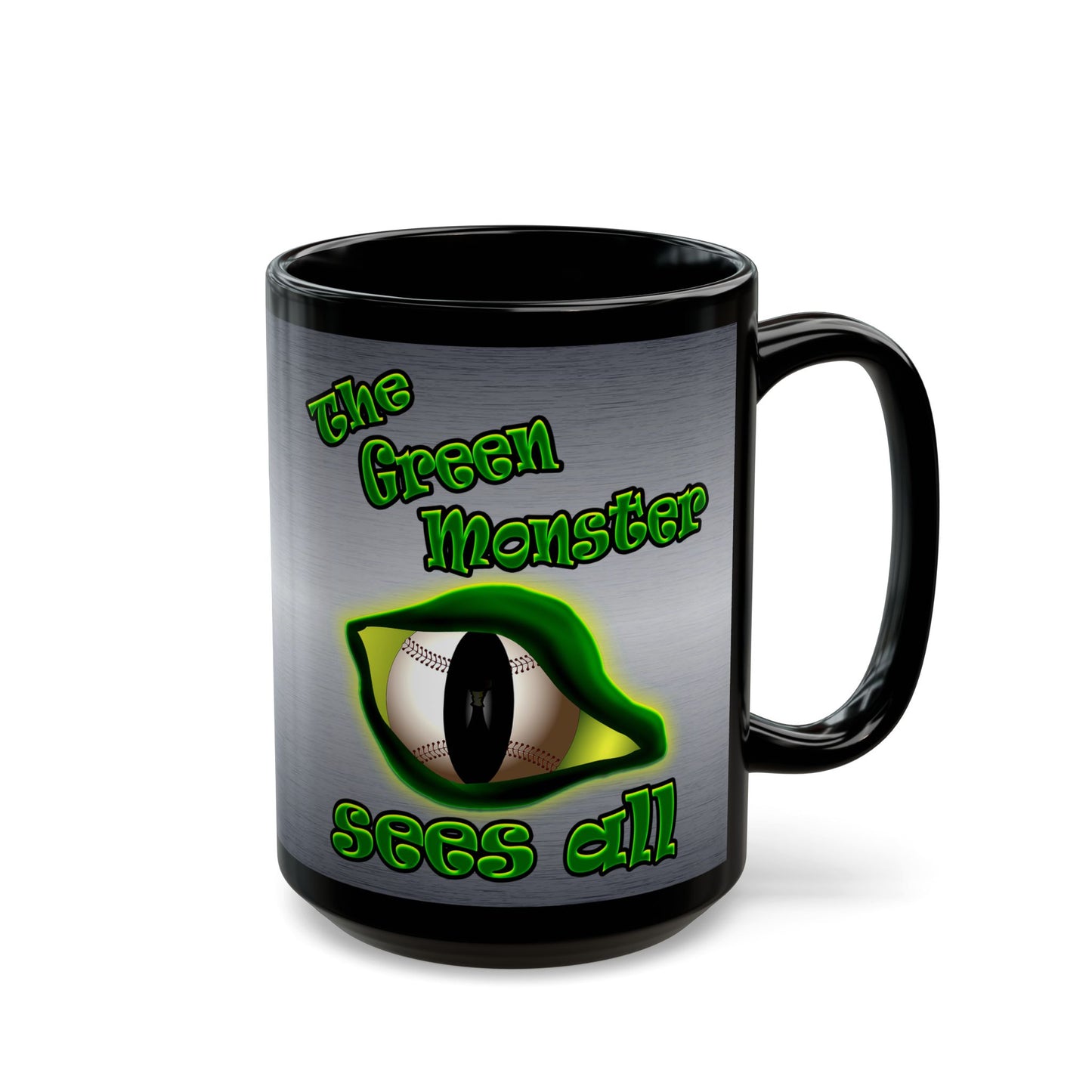 green monster - Black Mug (brushed nickel)