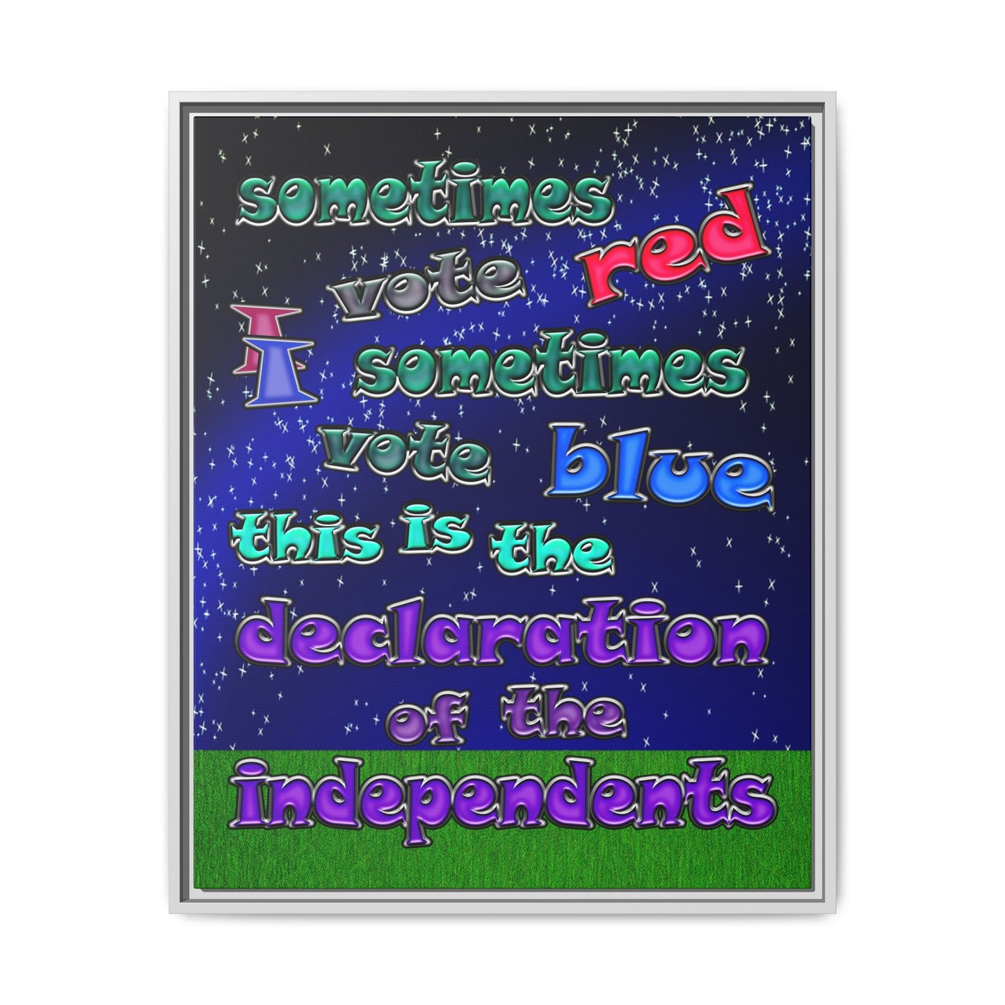 declaration of the independents - framed canvas art ('snoops' background)