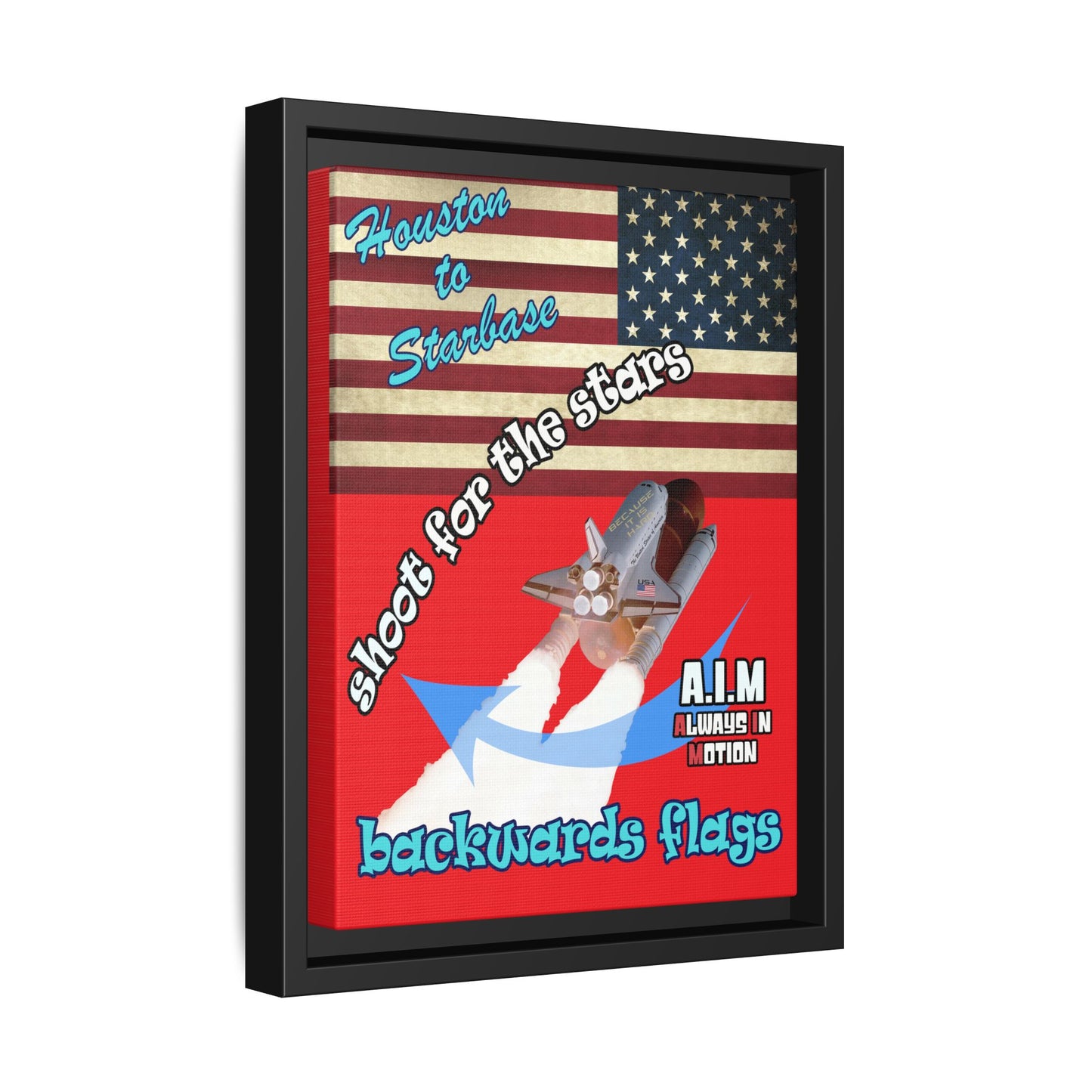 shoot for the stars - framed canvas art (red)