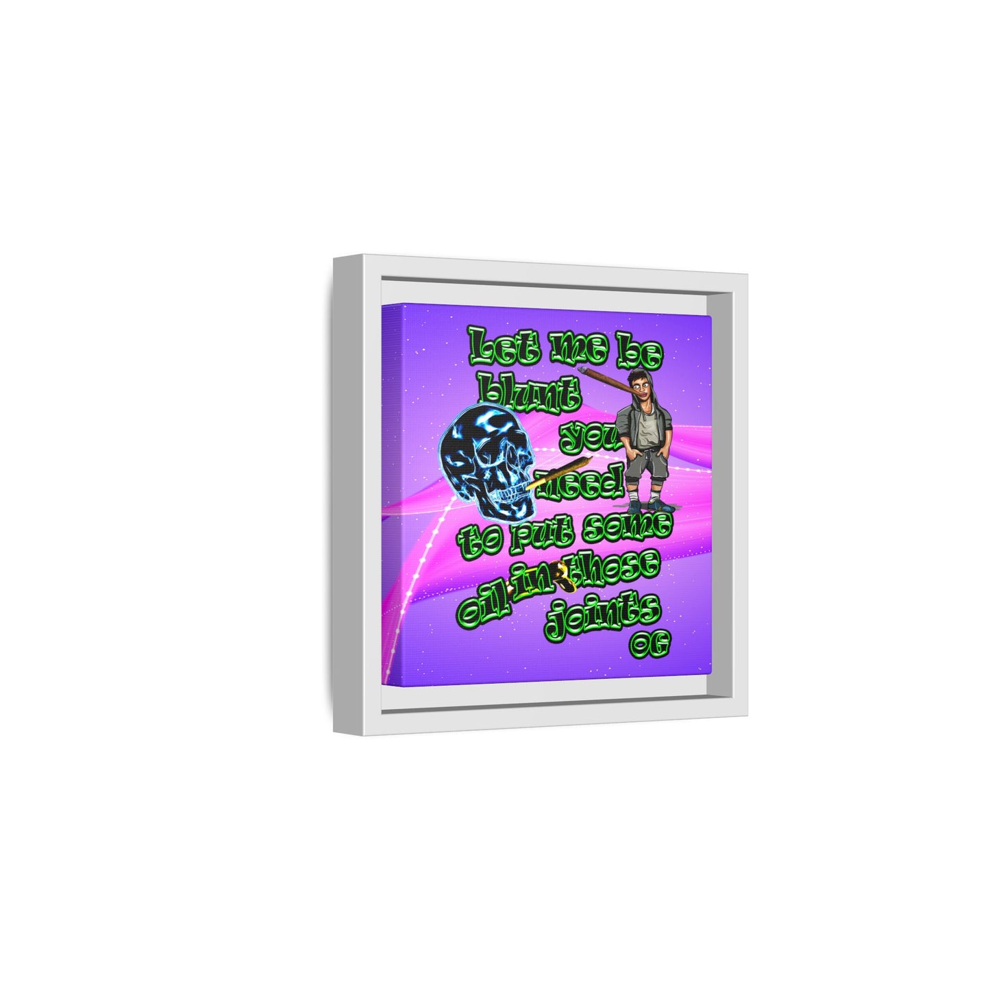 og - framed canvas art (purple-pink wave)