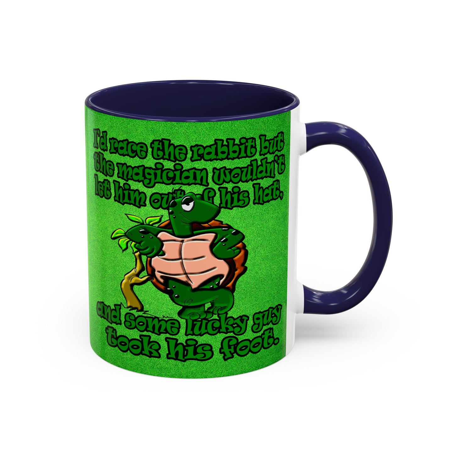 turtle race - Accent Mug (green turf)