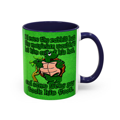 turtle race - Accent Mug (green turf)