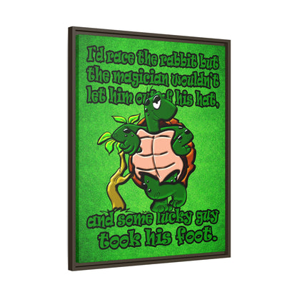 turtle race - framed canvas art (green turf)