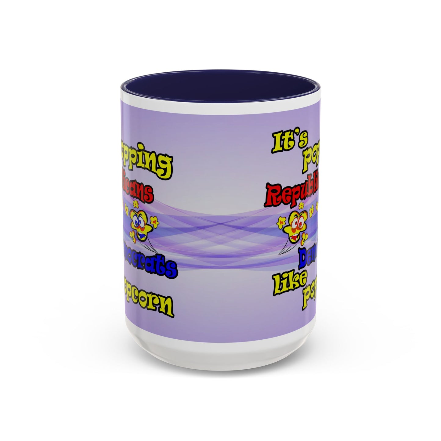 popping like popcorn - Accent Mug (light blue-pink wave)