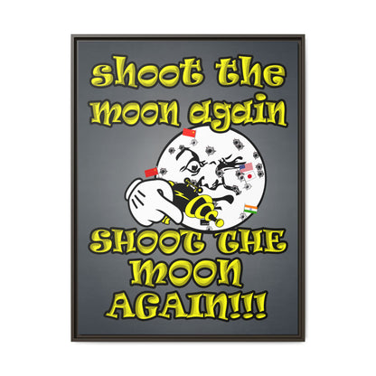 shoot the moon again - framed canvas art (grey-light grey)