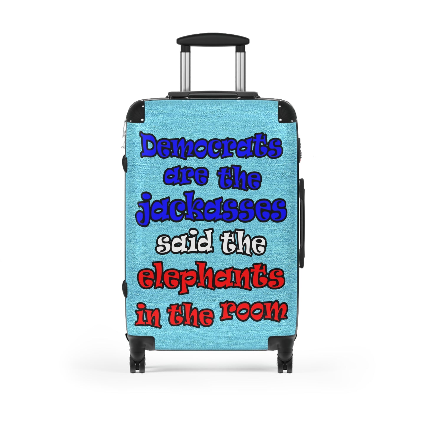 donkeys and elephants - Suitcase (faded blue)