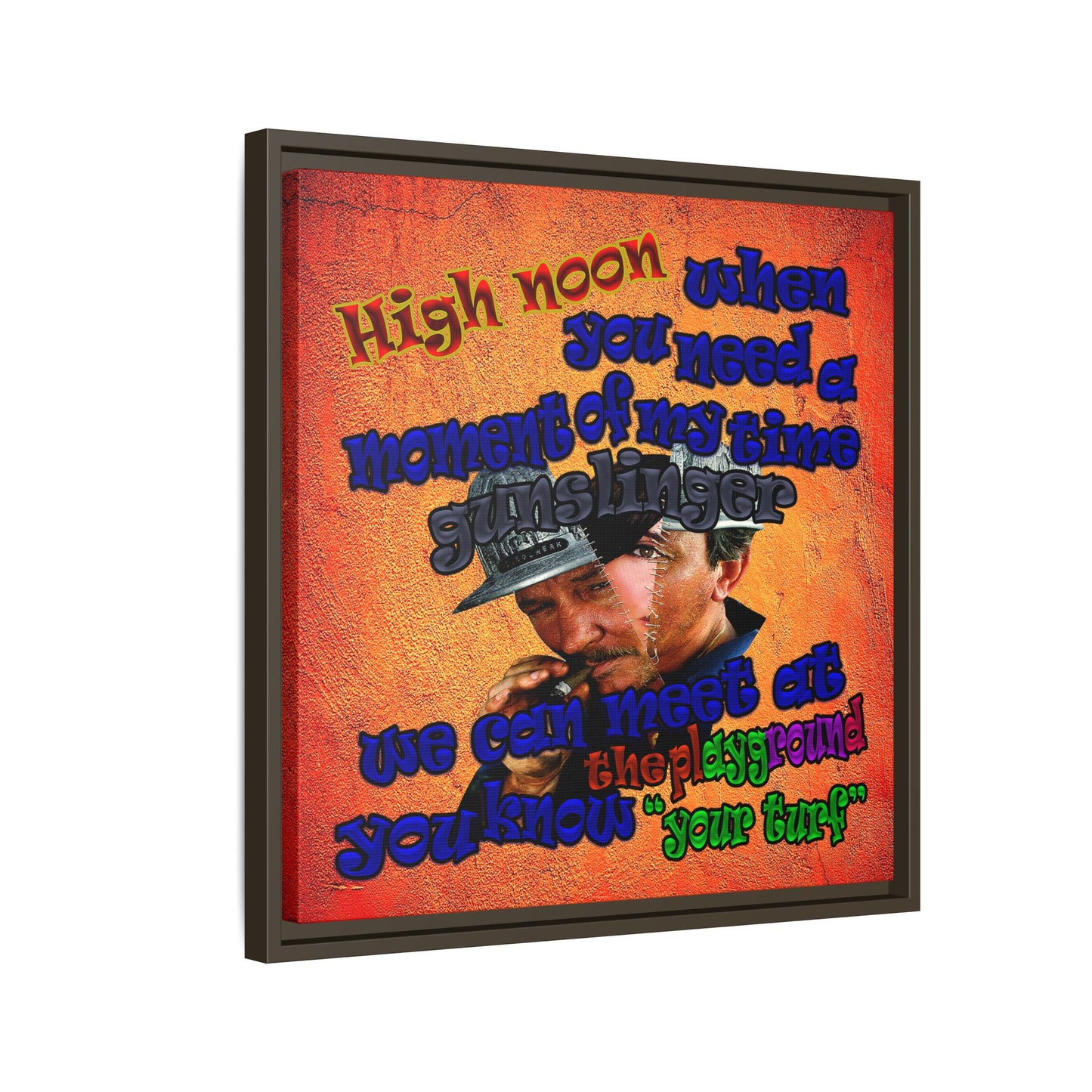 high noon - framed canvas art (burnt orange)