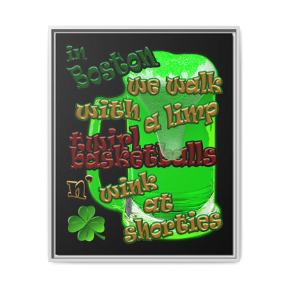 celtics logo - framed canvas art (black)