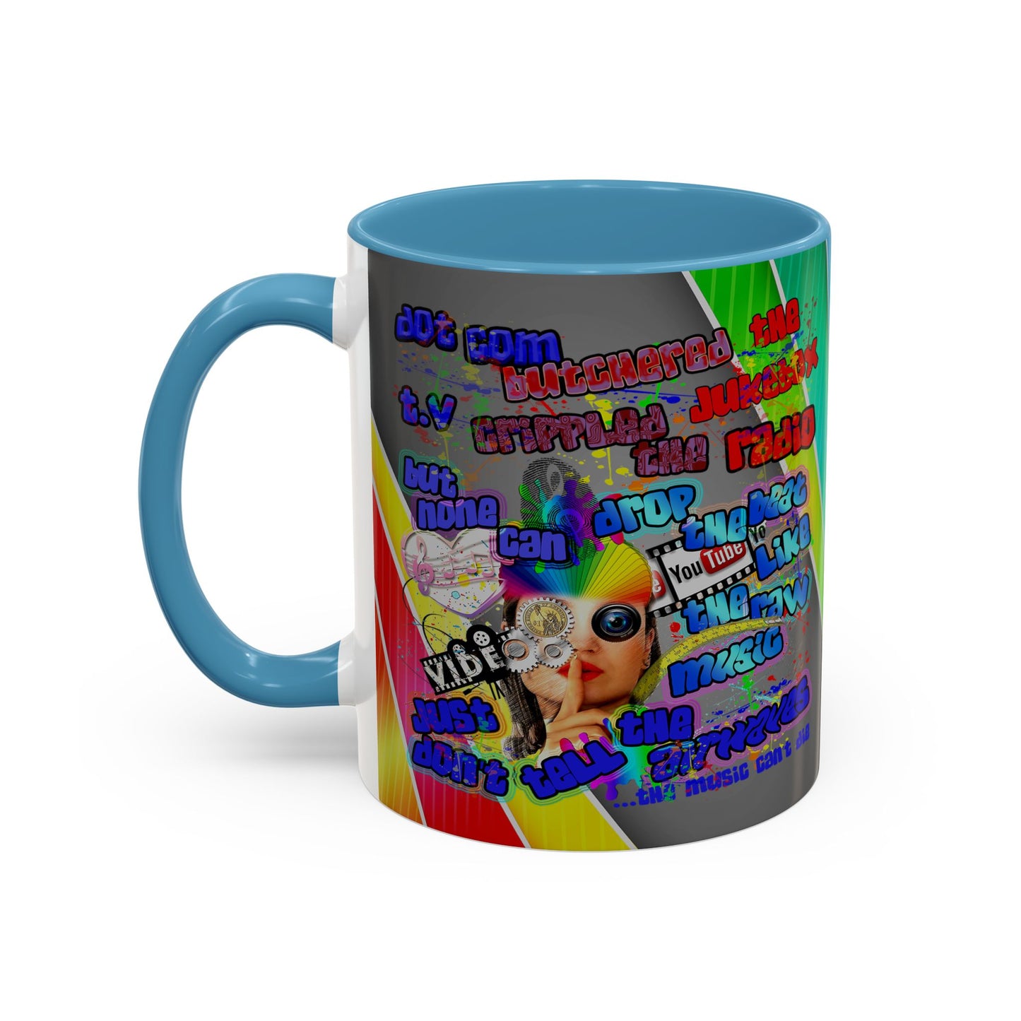 drop the beat - Accent Mug (rainbow split)