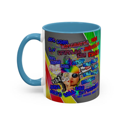 drop the beat - Accent Mug (rainbow split)
