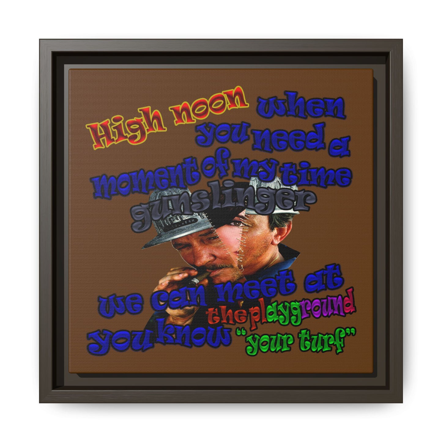 high noon - framed canvas art (brown)