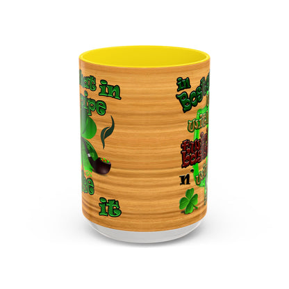 celtics logo - Accent Mug (butterscotch wood finish)