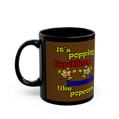 popping like popcorn - Black Mug (brown)