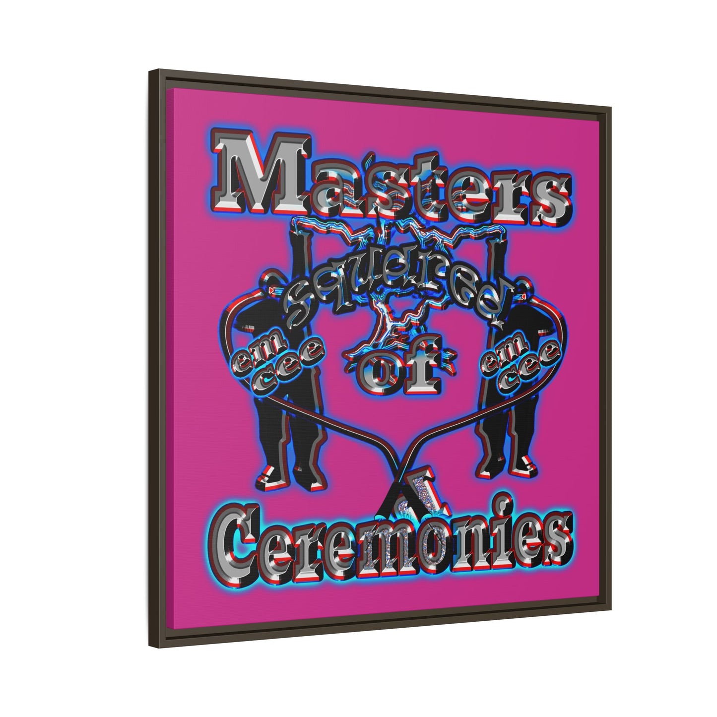 em cee squared - framed canvas art (pink)