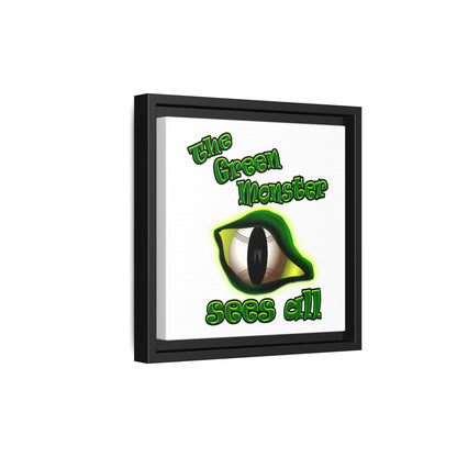green monster - framed canvas art (white)