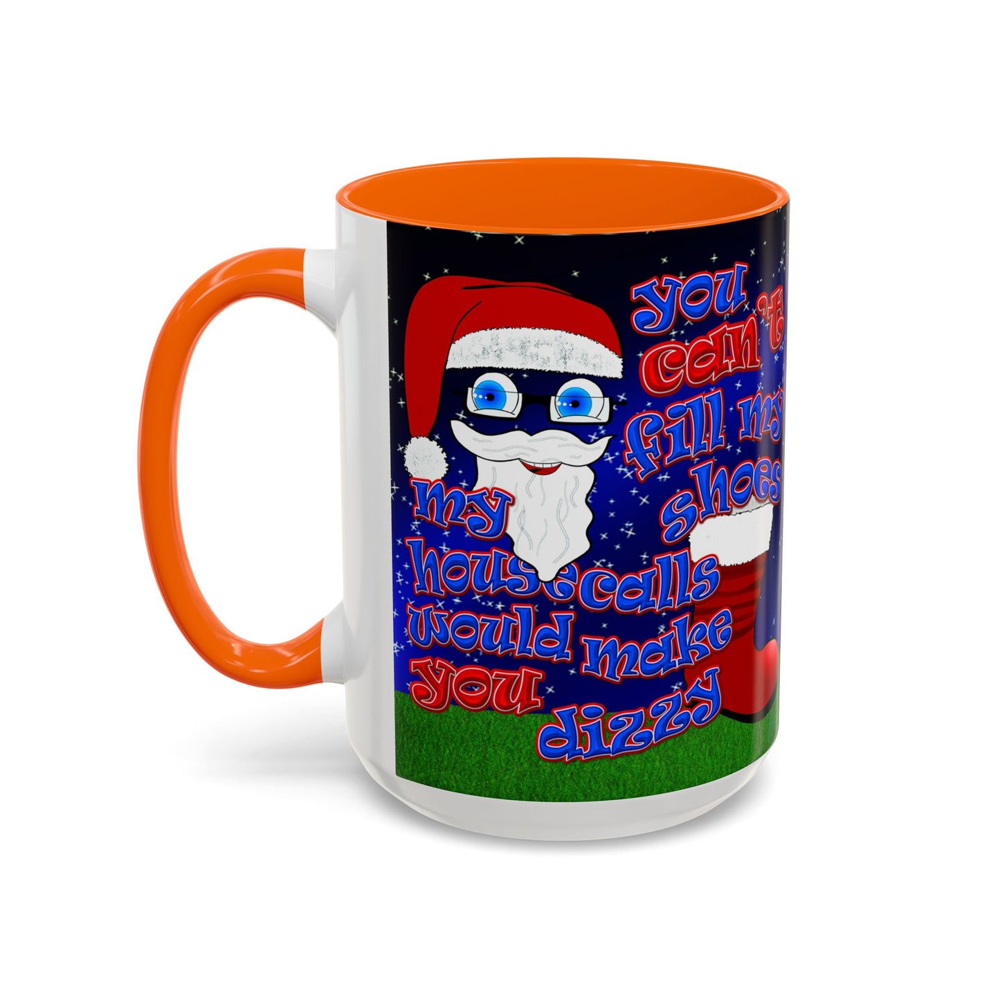 santa's shoes - Accent Mug ('snoops' background)