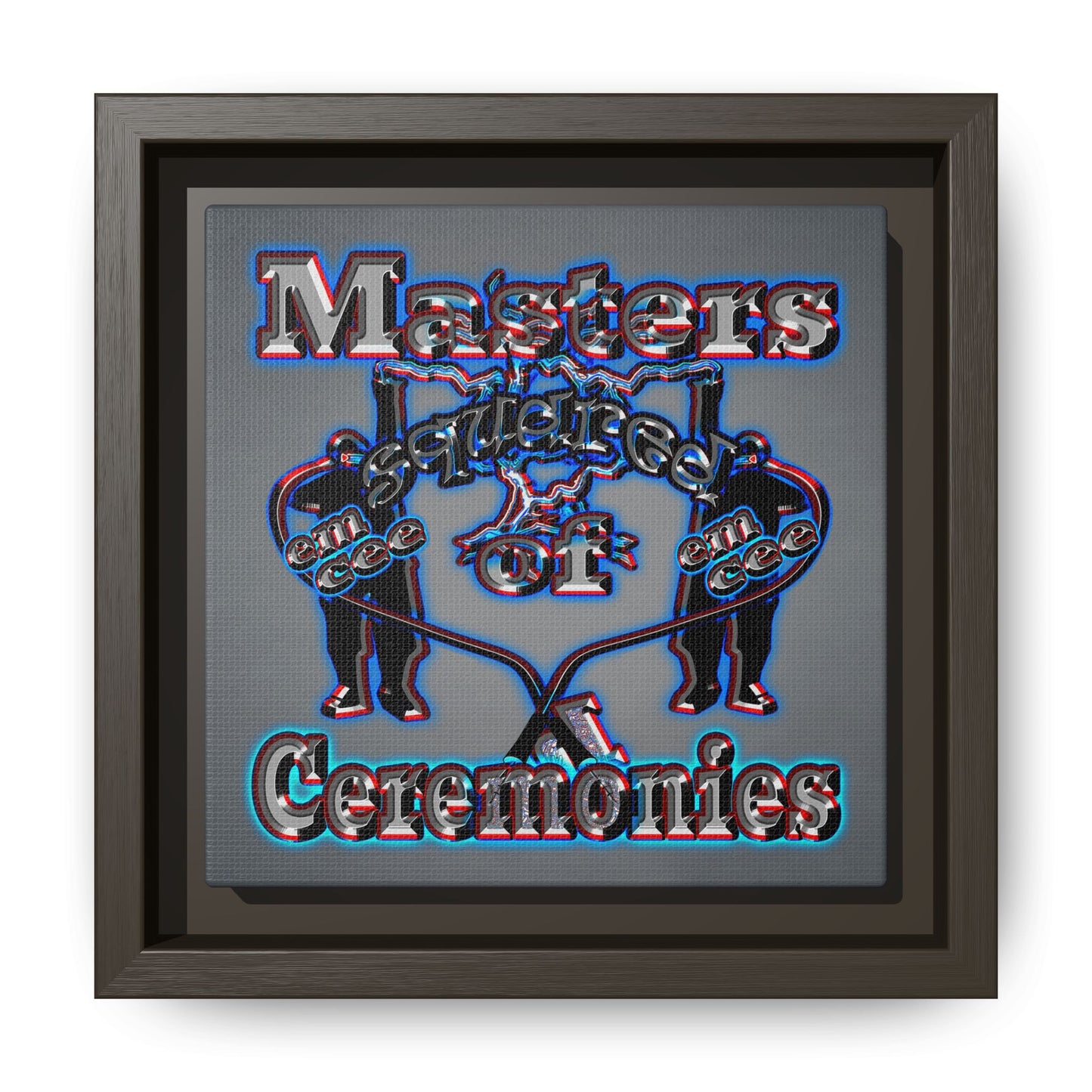 em cee squared - framed canvas art (grey-light grey)